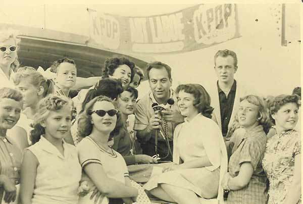 Art Laboe and fans for KPOP Show at Scriveners ca. 1957 | Courtesy: Art Laboe Archives