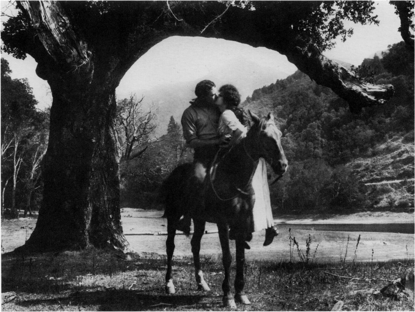 Lake Alpine area of Marin County, location for final scene of a California Motion Picture Corporation western (Mt . Tamalpais in background). Geoffrey Bell Collection, courtesy Letty Etzler