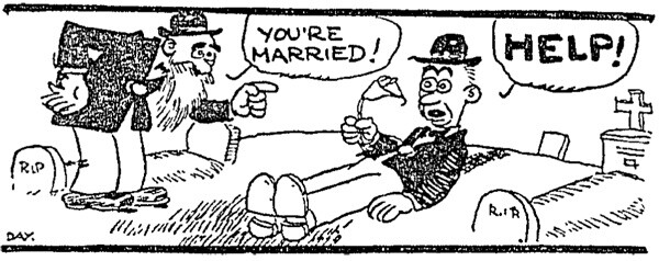Illustration of Mr. Walker's 'honeymoon' | Los Angeles Times, June 29, 1923
