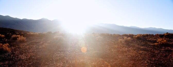 Osceola Refetoff, Sunset Behind Sierra Nevada, Fossil Falls, CA