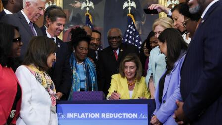 Democrats celebrate legislative win passing climate bill