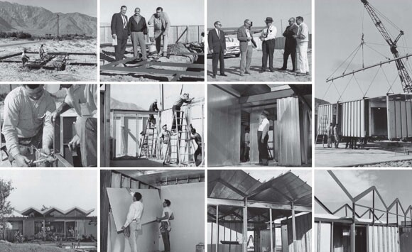 Photos of the assembly of the Wexler & Harrison Steel Houses. Source: Don Wexler, architect.