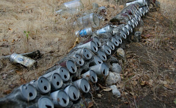 Art Beal used beer cans as building materials throughout Nitt Witt Ridge. | Chris Daly.