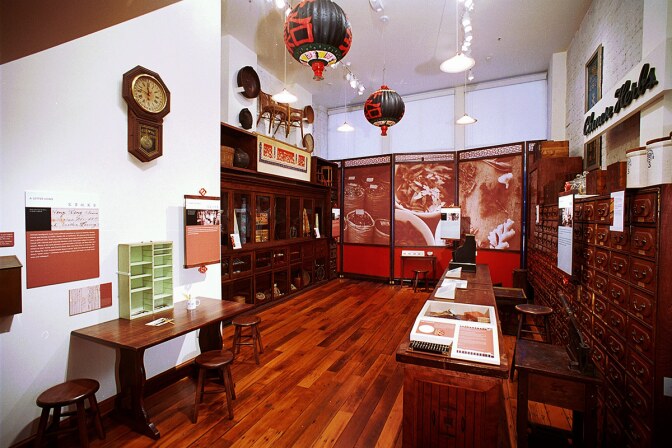 This exhibition at the Chinese American Museum is a recreation of an actual store, the Sun Wing Wo General Store and Herb Shop, that was housed in the Garnier Building, home of the museum, in the 1890's. | Courtesy of the Chinese American Museum