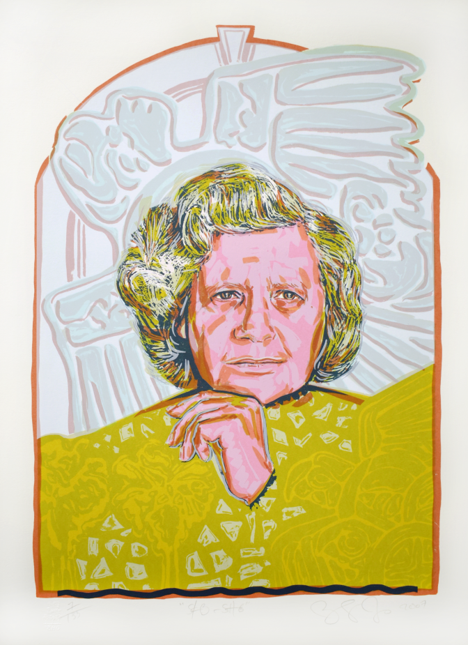A screenprinted poster of Sister Karen Boccalero