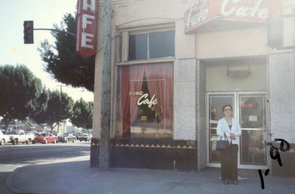Ito Matoba in front of the Atomic Cafe soon after its closure