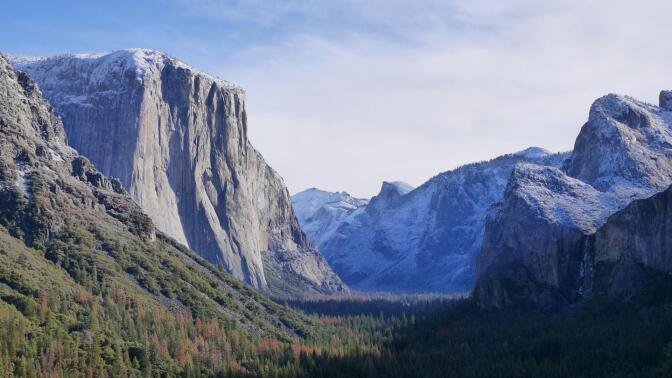 A still of a mountainous scene in Yosemite.