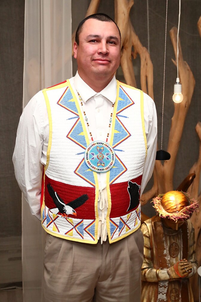 Sioux Tribal Council Member Cody Two Bears attends Stand With Standing Rock Benefit at ABC Home & Carpet on December 15, 2016 in New York City. | Photo by Astrid Stawiarz/Getty Images