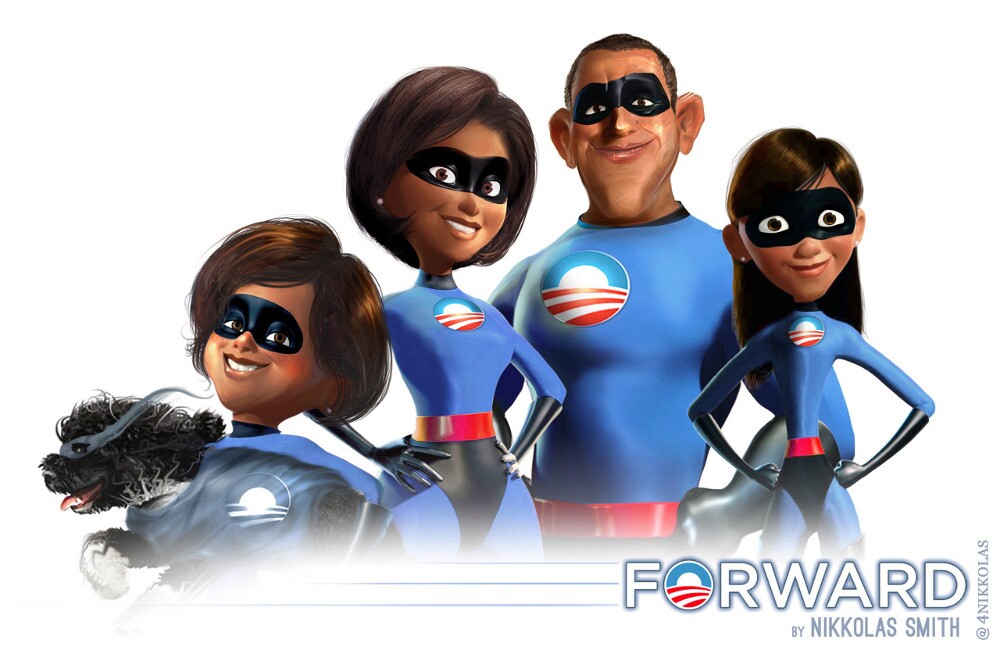 Nikkolas Smith re-imagines the Obama family as characters from "The Incredibles."