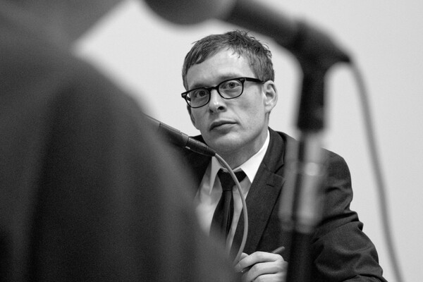 City Planner Tanner Blackman at mural ordinance public hearing I Photo Ed Fuentes / viewfromaloft