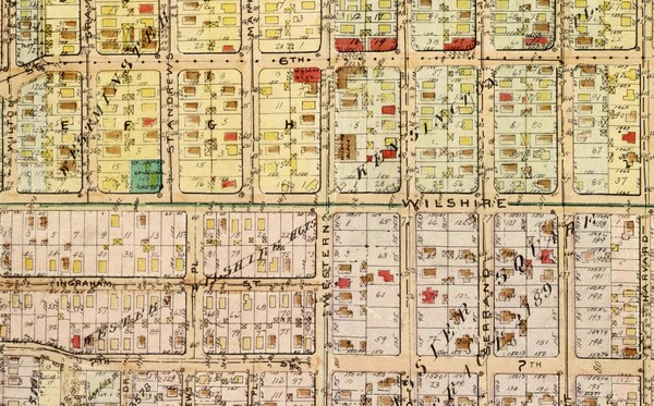 A 1921 Baist's real estate map of Wilshire and Western and the surrounding area. Courtesy of the USC Libraries - Rare Books and Manuscripts Collection.