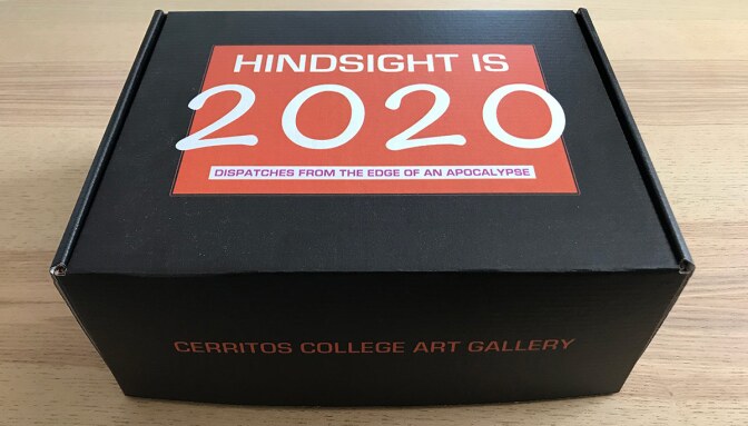Exterior of “Hindsight Is 2020: Dispatches from the Edge of an Apocalypse,” exhibition-in-a-box. | Carol Cheh
