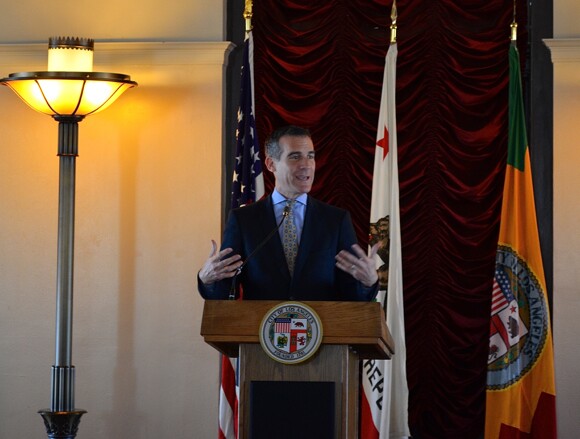 Mayor Eric Garcetti at the launch of HistoricPlacesLA | Photo: Tanja M. Laden