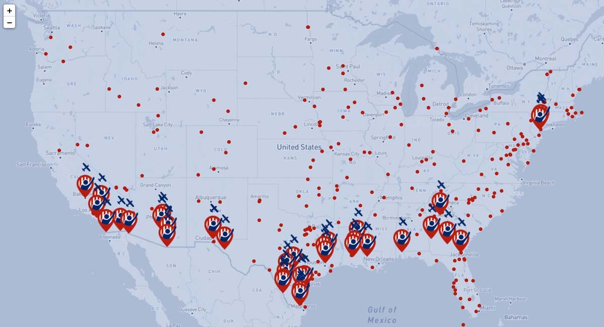 A map of the detention facilities | Courtesy of In Plain Sight