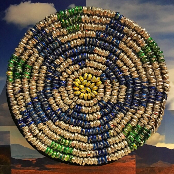 "Continuum Basket Flora" by Gerald Clarke Jr. reflects the centuries-old Cahuilla tradition of basket-making.