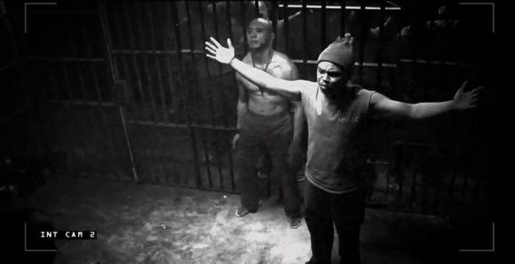 Inmate Hookaps engages in a confrontation.