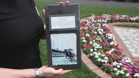 Appraisal: Twin Spires Painted Roof Slate, ca. 1895