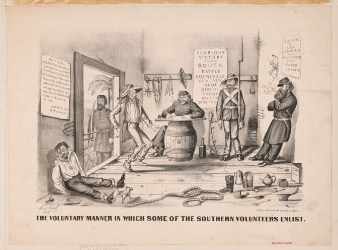 The voluntary manner in which some of the Southern volunteers enlist | Library of Congress