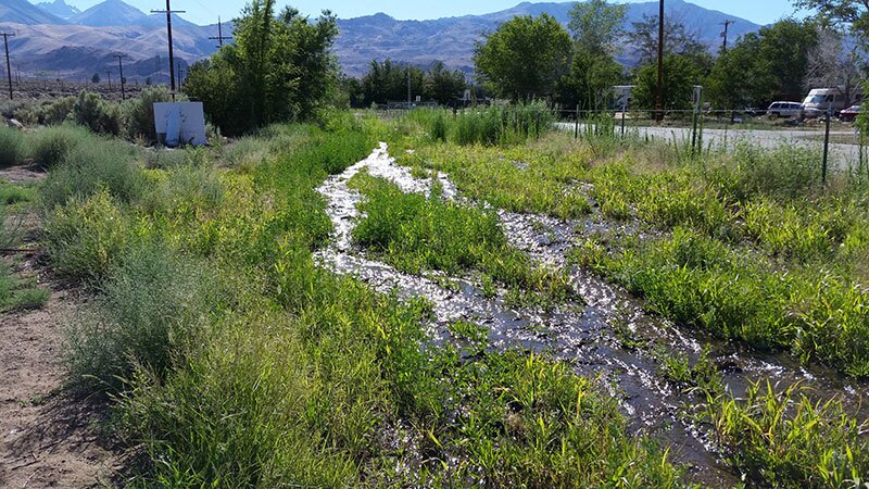 Broken pipeline in Big Pine on LADWP land | Photo: Big Pine Paiute Tribe