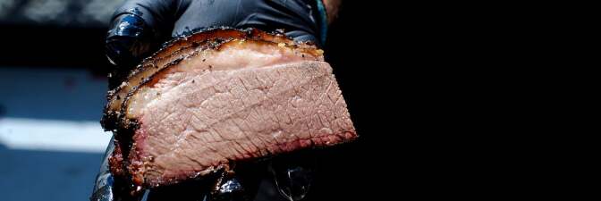 Trudy's brisket slices | Eddie Lin Trudy's Underground BBQ