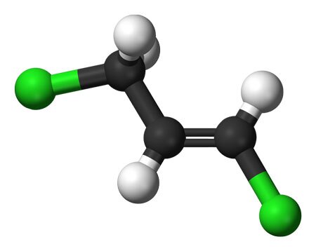 A molecular model of 1,3-dichloropropene | Image: Jynto and Ben Mills, some rights reserved