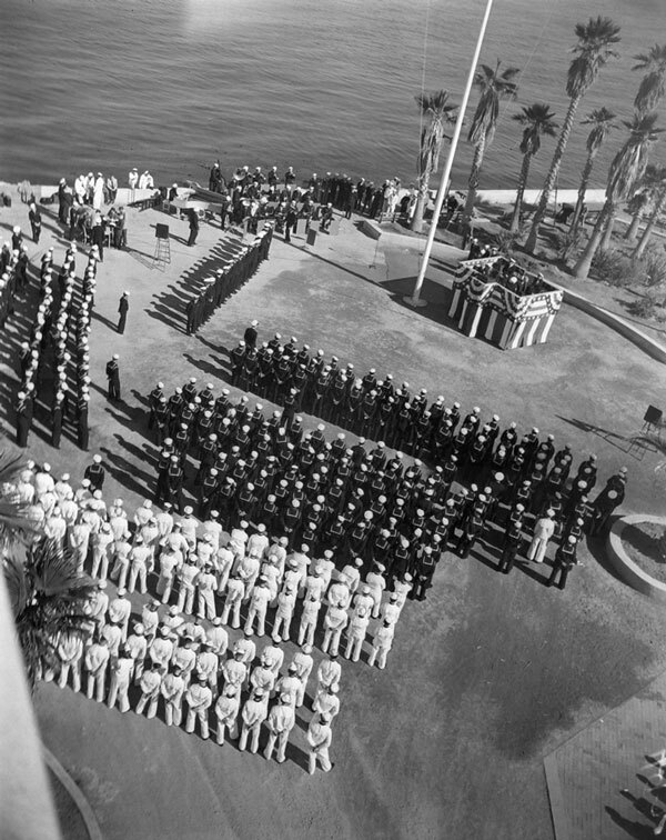 U.S. Maritime Service personnel on Casino Point. Courtesy of the Catalina Island Museum.