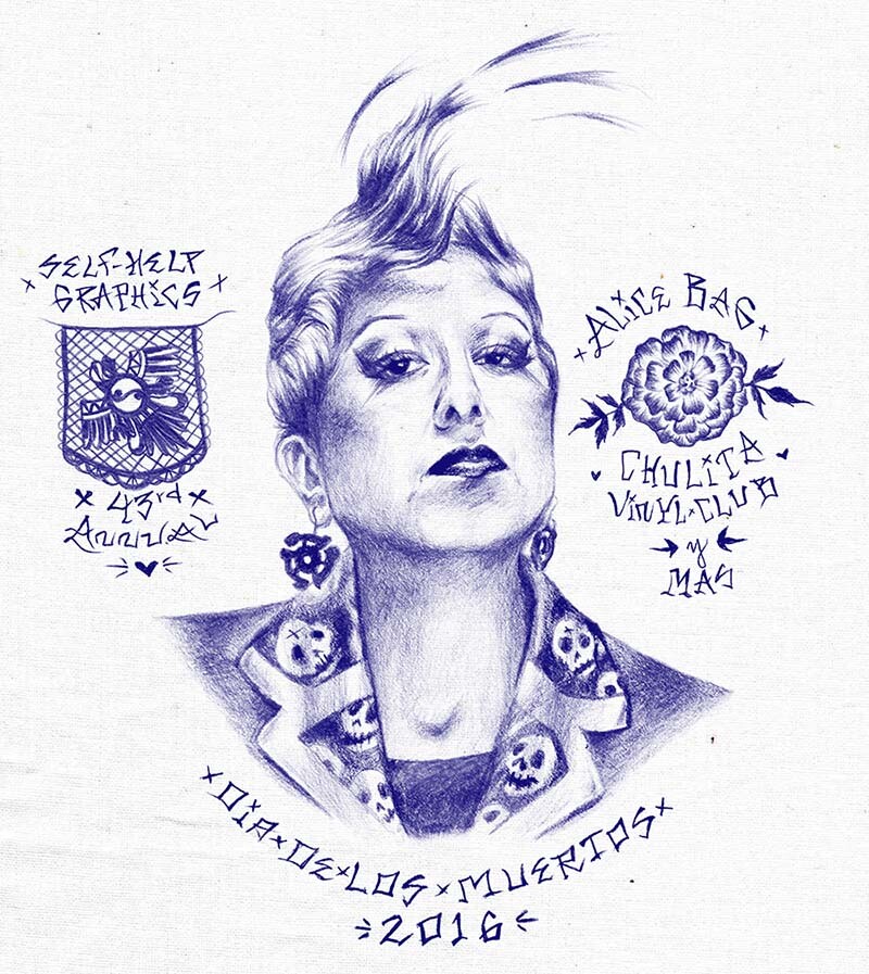 “Alice Bag” by Shizu Saldamando (2016 Commemorative Dia de Los Muertos Print) | Courtesy of Self Help Graphics & Art