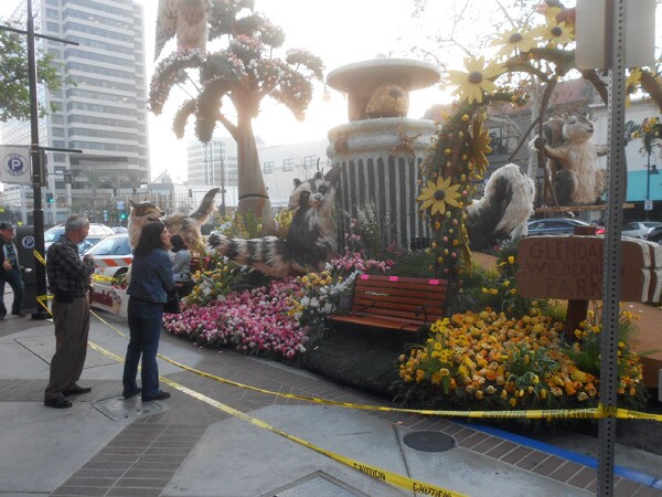 Glendale's popular Rose Parade float sits in public display on Brand Boulevard from January 2-5.