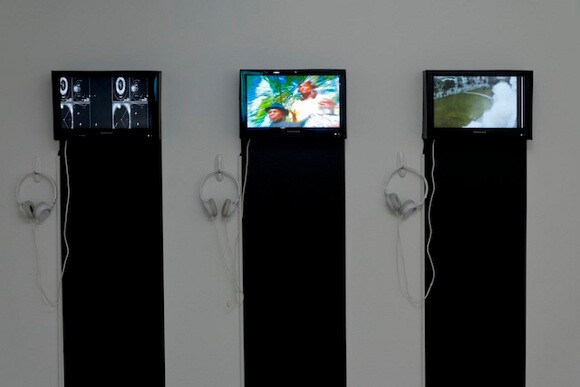 Installation view of exhibition "a/wake in the water: Meditations on Disaster," curated by Erin Christovale.