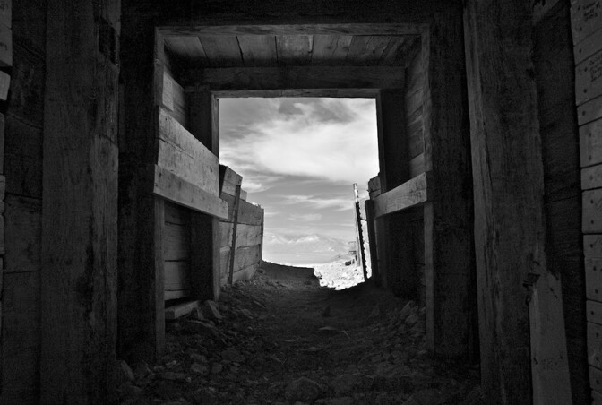Entrance to 'Burro' Schmidt Tunnel, Infrared Exposure, 2011 | Photo: Osceola Refetoff