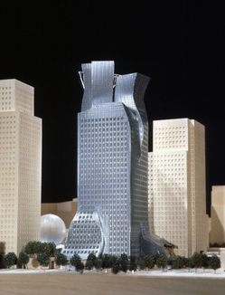 Frank Gehry's model for the never-built L.A. Rapid Transit District Headquarters