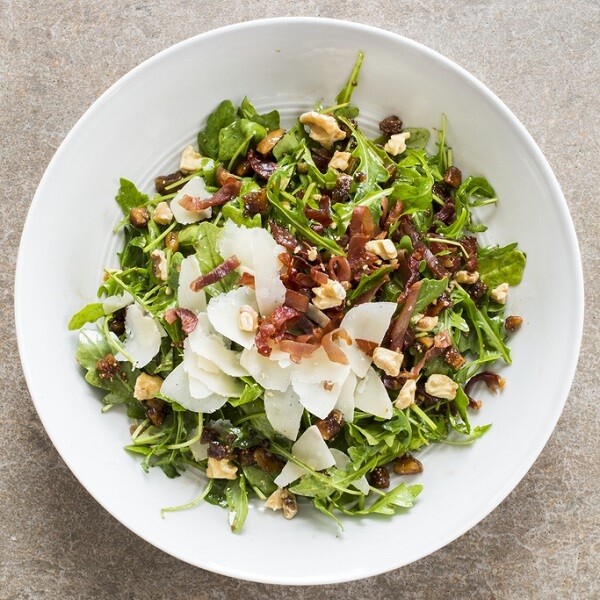 Arugula Salad with Figs, Prosciutto, Walnuts and Parmesan
