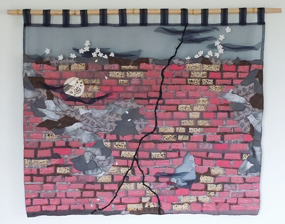 "Separation" by Sumi Foley, 2013; stitched fabric, 31" x 36" | Courtesy of Main Street Gallery, Pomona