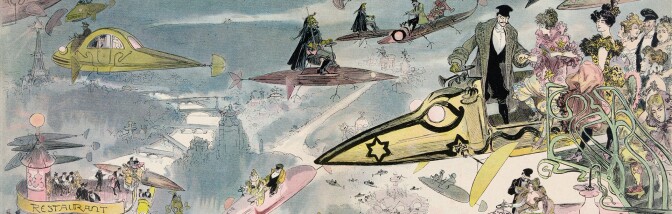 Detail from La Sortie de l'opéra en l'an 2000 | Artist: Albert Robida (1848–1926)