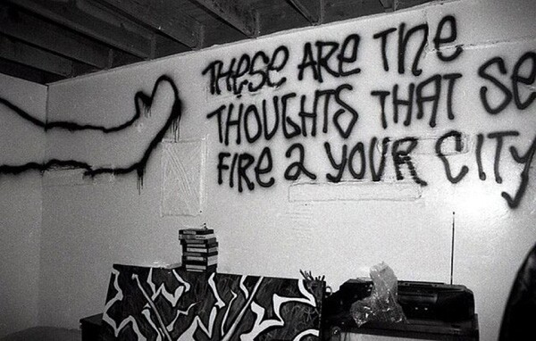 Graffiti by the Street Phantom inside of Raul Baltazar's space. Photo courtesy of Antonio Garcia.