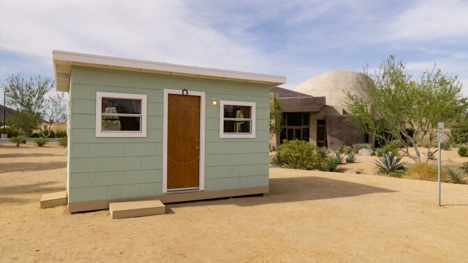 Kim Stringfellow's Jackrabbit Homestead created for Desert X 2021 is a 122-square-foot cabin