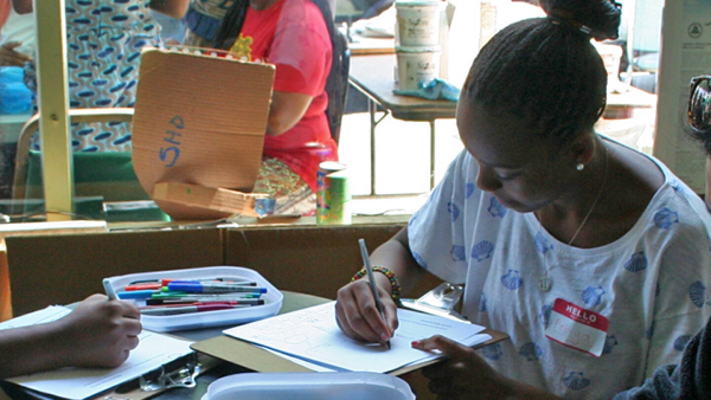 Anbiya drawing her personal map