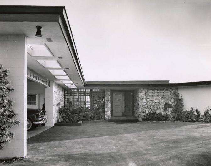 Exterior of the Frank Sinatra Residence by Paul R. Williams | Mott-Merge Collection, California State Library