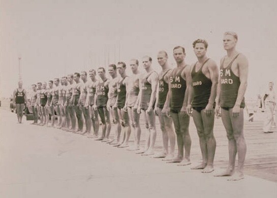 Santa Monica lifeguards in 1935. Courtesy of the Santa Monica Public Library