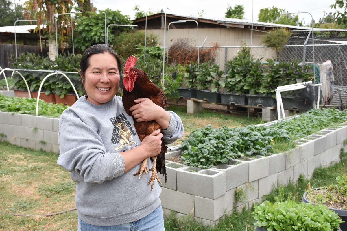 Nancy Chin at her urban farm | Clarissa Wei