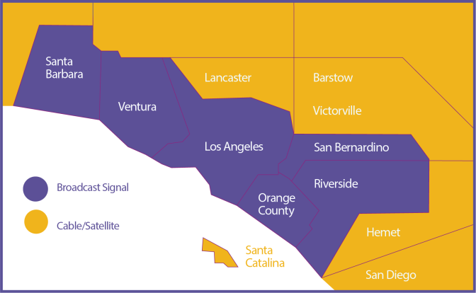 PBS SoCal broadcast map