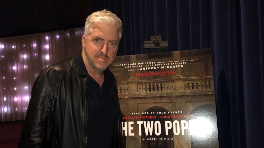 Screenwriter Anthony McCarten arrives at the ArcLight Cinemas Sherman Oaks for The Two Popes screening at the KCET Cinema Series