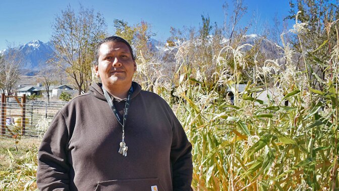 Paiute garden expert Joseph Miller in Big Pine