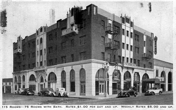 Postcard view of Dunbar Hotel, ca. 1940