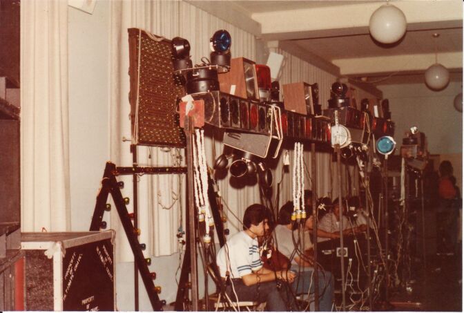 Party on! …more lights, cases, light booth and crew.