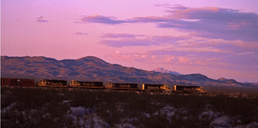Trains seen from the crater. | Shirley Burman