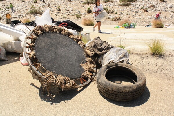 Trash gathered at Fletcher Drive site. Photo by Esther Kim.