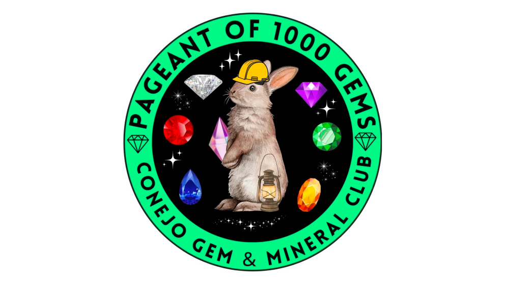 Pageant of 1000 Gems image with rabbit wearing hard hat surrounded by gems