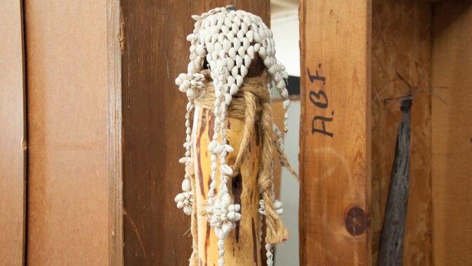 Shiokava macramé and wood totem