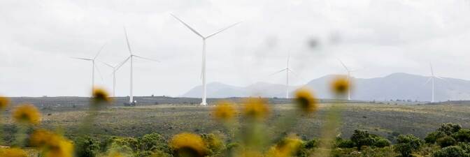 Wind turbines in South Africa. | Courtesy of of Thomson Reuters Foundation